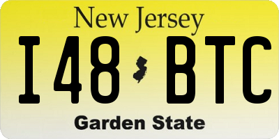 NJ license plate I48BTC