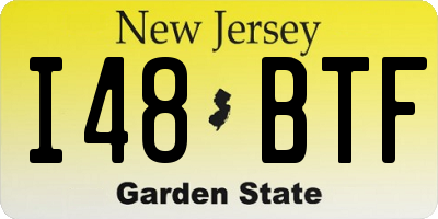 NJ license plate I48BTF
