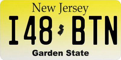 NJ license plate I48BTN