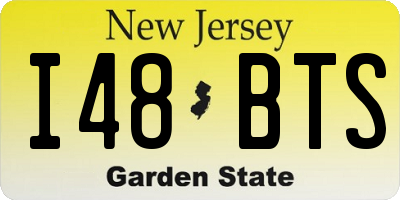 NJ license plate I48BTS