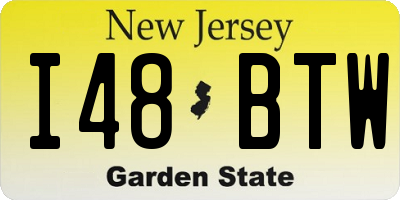 NJ license plate I48BTW