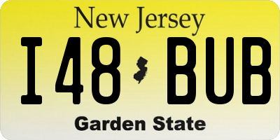 NJ license plate I48BUB