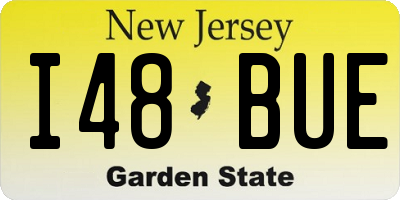 NJ license plate I48BUE