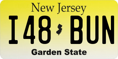 NJ license plate I48BUN