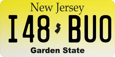 NJ license plate I48BUO