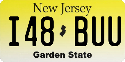 NJ license plate I48BUU