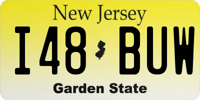 NJ license plate I48BUW