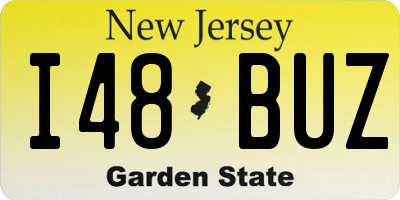 NJ license plate I48BUZ