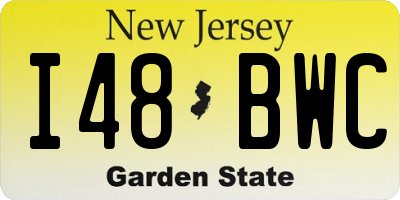 NJ license plate I48BWC