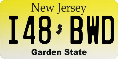 NJ license plate I48BWD