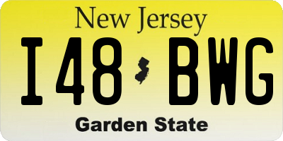 NJ license plate I48BWG