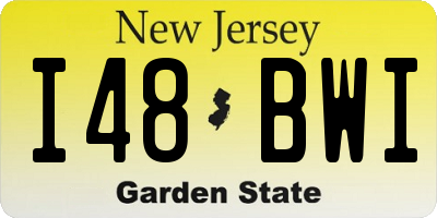 NJ license plate I48BWI