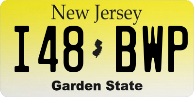 NJ license plate I48BWP