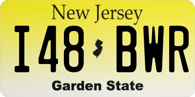 NJ license plate I48BWR