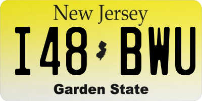 NJ license plate I48BWU