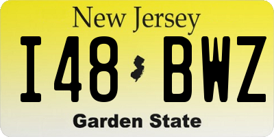 NJ license plate I48BWZ