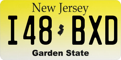 NJ license plate I48BXD