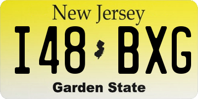 NJ license plate I48BXG