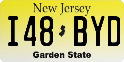 NJ license plate I48BYD