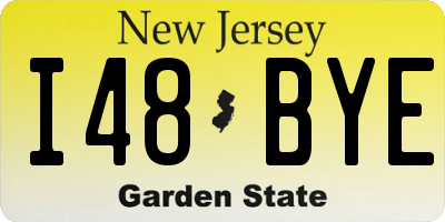 NJ license plate I48BYE