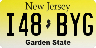 NJ license plate I48BYG
