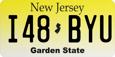 NJ license plate I48BYU