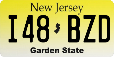 NJ license plate I48BZD
