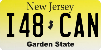 NJ license plate I48CAN