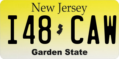 NJ license plate I48CAW