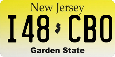 NJ license plate I48CBO