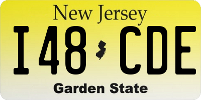 NJ license plate I48CDE