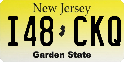 NJ license plate I48CKQ