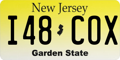 NJ license plate I48COX