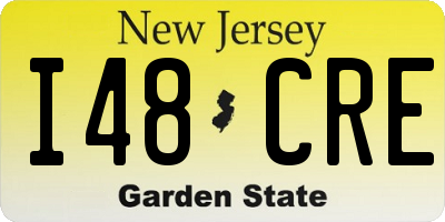 NJ license plate I48CRE