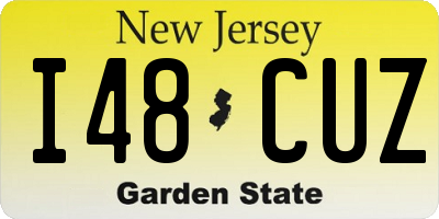 NJ license plate I48CUZ