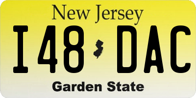 NJ license plate I48DAC
