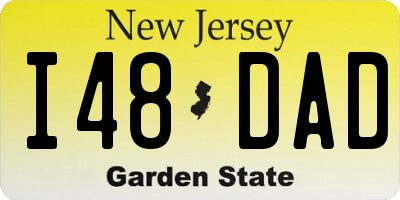 NJ license plate I48DAD