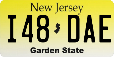 NJ license plate I48DAE