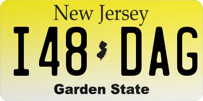 NJ license plate I48DAG