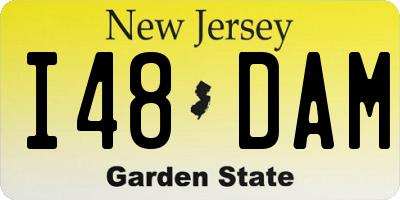 NJ license plate I48DAM