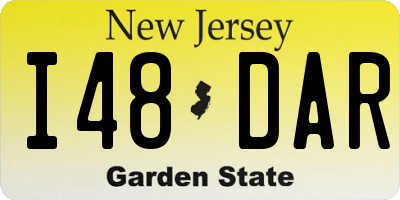 NJ license plate I48DAR
