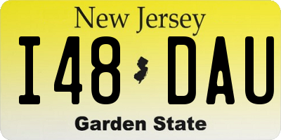 NJ license plate I48DAU
