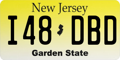 NJ license plate I48DBD
