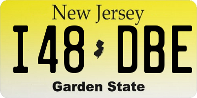 NJ license plate I48DBE