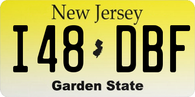 NJ license plate I48DBF