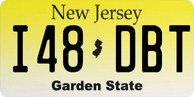 NJ license plate I48DBT