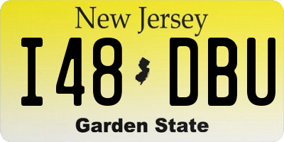 NJ license plate I48DBU
