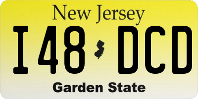 NJ license plate I48DCD