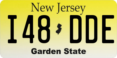 NJ license plate I48DDE