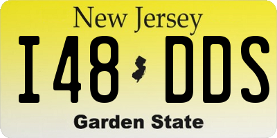 NJ license plate I48DDS